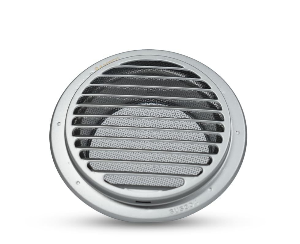 4-Inch (100mm) Stainless Steel Powder Coated External Wall Vent Cover Louver with Built-in Bird Mesh & 45° Rainproof Slats - Heavy Duty Exhaust Grille for Kitchen, Bathroom & Chimney-image-22