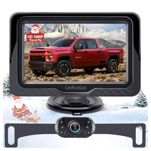 Backup Camera Easy Setup Plug-Play: HD 1080P No-Delay Waterproof - Clear Night Vision Rear View Camera with Monitor for Car Truck SUV - LK3