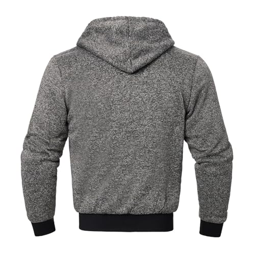 LeeHanTon Sherpa Lined Hoodies for Men Heavyweight Full Zip Up Sweatshirt Thick Fleece Winter Warm Work Jackets Plus Size3