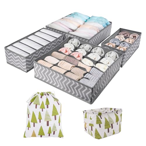 Listado de organizador de sujetadores super ventas - Genial! 9 Minnhua Set de 4 Organizador Armario Separadores de Cajones Organizador Ropa Interior No Tejido Plegable para Calcetines Bragas Corbatas...