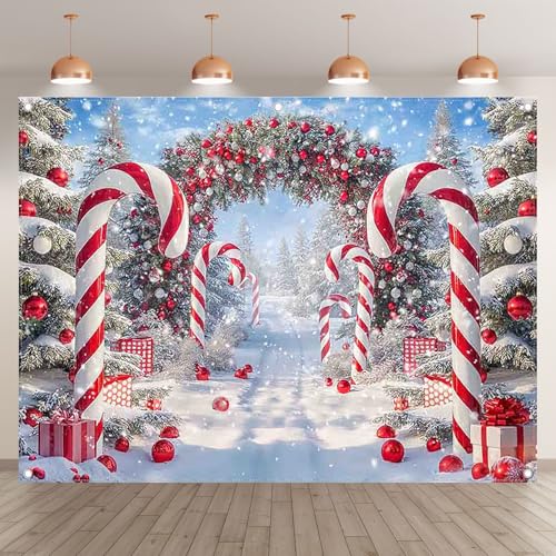 Fondo Fotográfico Tela 8x6ft Navidad Candy Cane miniatura 2