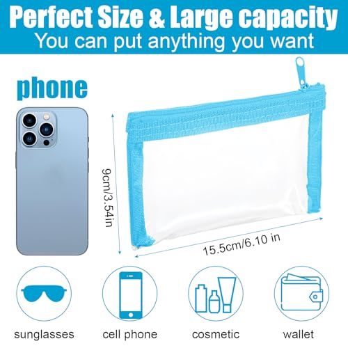 4Pcs Small Clear Makeup Bag 6.10 x 3.54inch Waterproof Clear Travel Bags Cosmetic Bags Zipper Pouches Multipurpose Makeup Pouches for Daily Toiletries Travel Office Supplies2