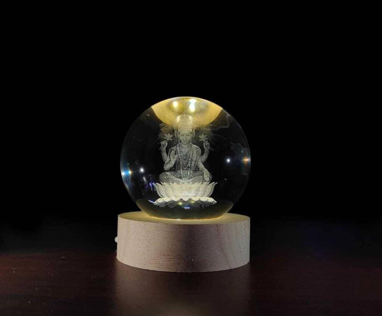 TAYCORE LIVING 3D Crystal Ball Night Lamp,Solar System, USB Table Colorful LED Wooden Crystal Ball for Home Decoration Birthday Gift for Teens Boys and Girls (Big Moon Fairy)