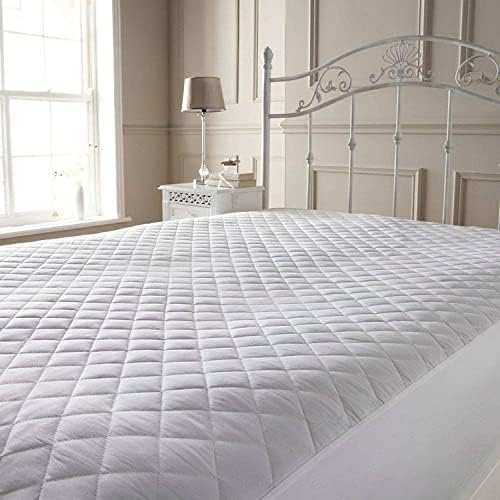 Microfiber Mattress Protector Topper Cover, 40cm Extra Deep, Quilted Fitted Sheet, Anti Allergy, Breathable, Elasticated Side Skirts, Easy Care, Machine Washable (4 Feet)