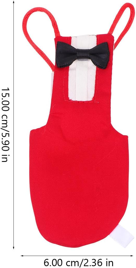 TEHAUX Parrot Bird Diaper Cotton Breathable Flight Suit with Bowknot Crimson Size M for Pet Birds Animal Incontinence Protection