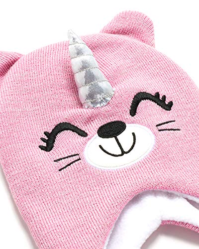 Girls Critter Winter Hat and 2 Pair Gloves or Mittens (Toddler/Little Girls)4