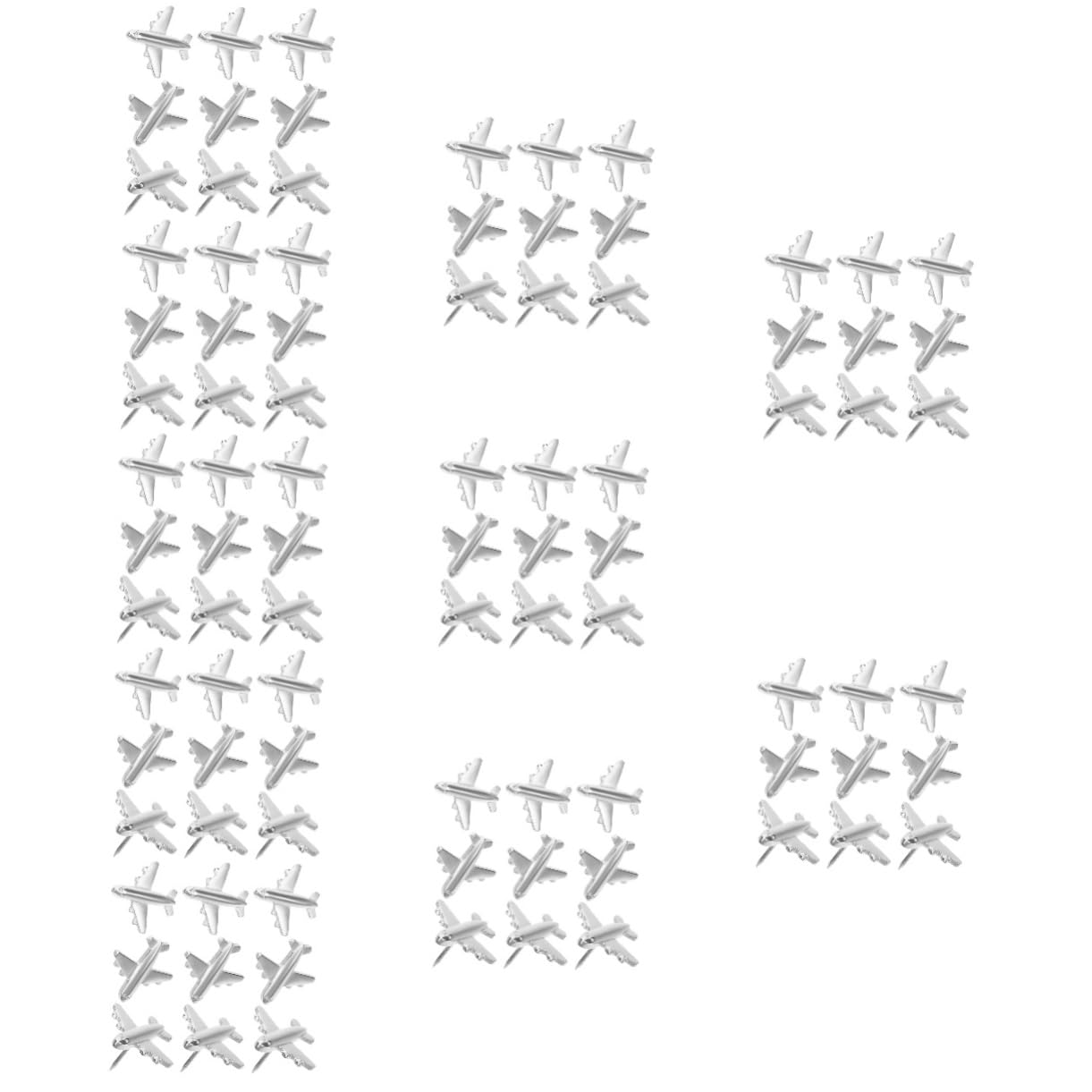 DOITOOL 10 Juegos Chincheta De Avión De Metal Alfileres Decorativos Empujar Avión Chinchetas De Aviones Color Chincheta Metálica Pushpins Decorativos Aguja De Acero Plata 12 Piezas X 10