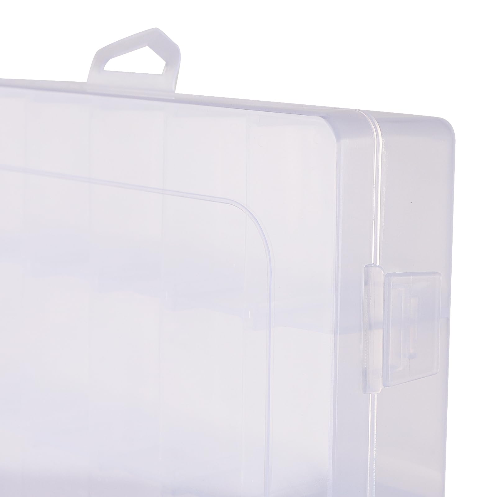 Paquete de 6 cajas de almacenamiento de plástico transparente con 36 rejillas, caja de almacenamiento de cuentas con compartimentos ajustables para joyas, cuentas, manualidades, 10.8 x 6.9 x