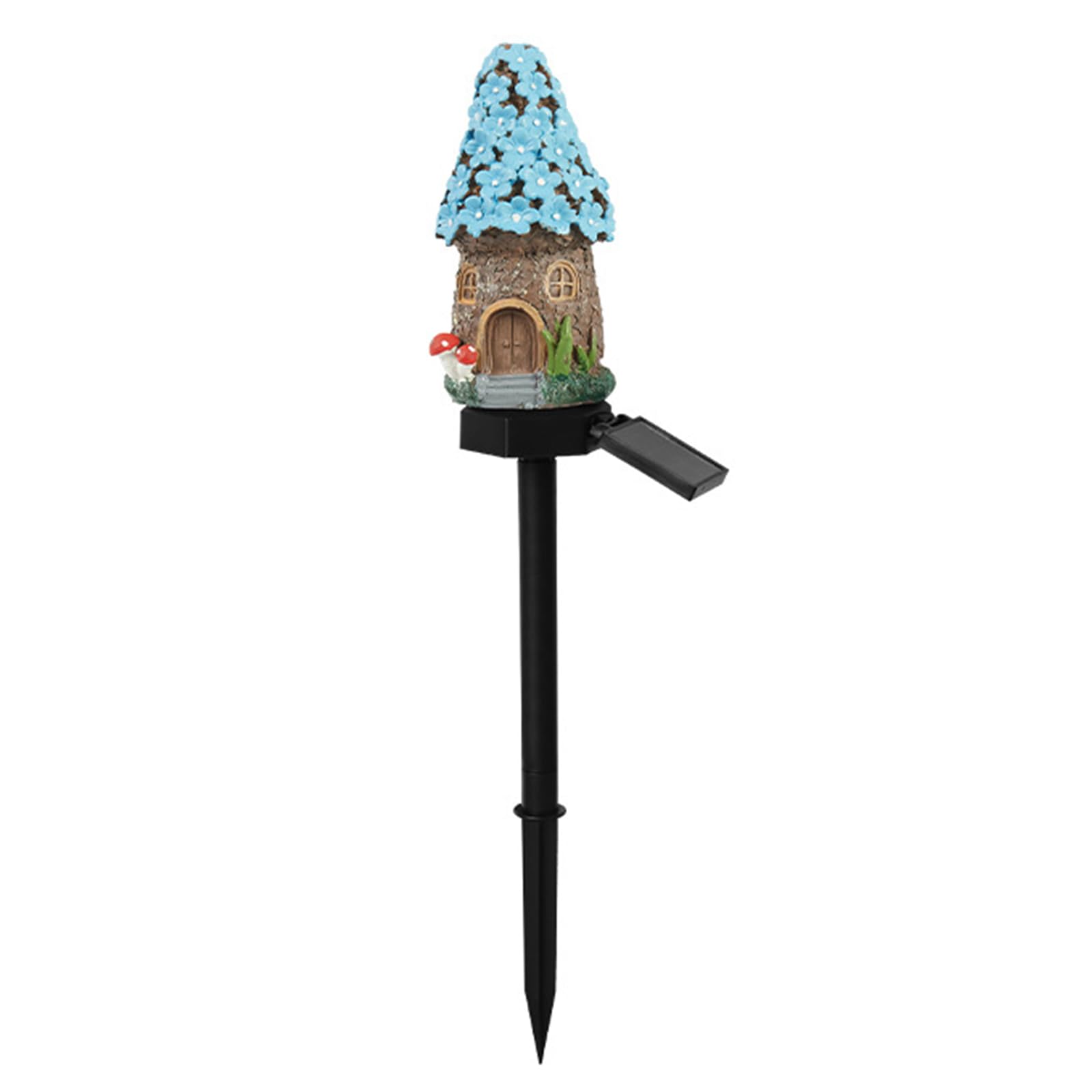 Solar Fairy-Tale Mushroom Cottage Garden Light Auto On/Off Solar-Powered Resin Lamps Weather-Proof Resin Mushrooms Ground Decor Lights for Yard Patio Pathway Lawn Flower Bed (A)
