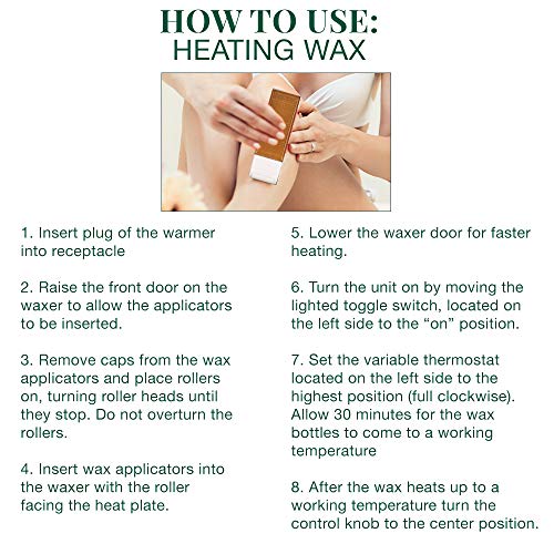 Clean + Easy Waxing Spa Full Service Kit, Roll On Warmer, Hair Removal Wax Cartridges, Pre And Post Treatments, Waxing Strips, And Accessories, (120V) #TOP3