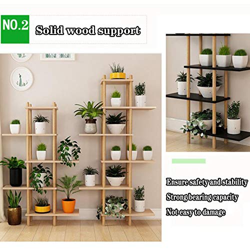 Soporte para plantas de madera exterior e interior estante para macetas 5
