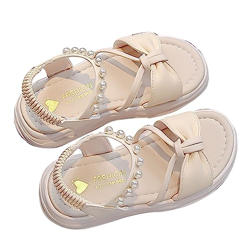 Customized Slides Kids Girls Sandal Summer Solid Flat Bottom Rubber Sole Bow Pearl Soccer Shoes for Toddlers