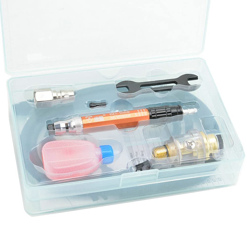 Pneumatic Air Die Grinder Grinding Polishing Buffing Tool Machine for Deep Hole Bore(Orange)