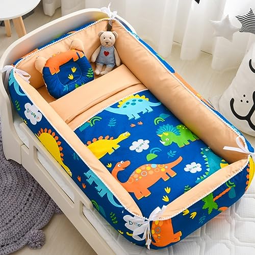 ベビーベッド 新生児 枕付き 綿 折りたたみ式 携帯型ベビーベッド 添い寝 ベッドインベッド ポータブル 快適な素材 通気性洗濯可能 0-24ヶ月 安全 安心 出産祝い (スタイル18)