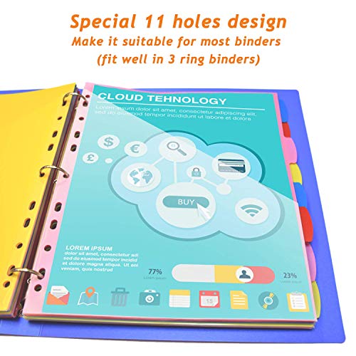 Binder-Dividers-with-Front-Pocket-Binder-Index-Dividers-8-Tab-Set-Pack-of-3-Sets-Multicolor-Tab-dividers-Plastic-Binder-Dividers-with-Tabs