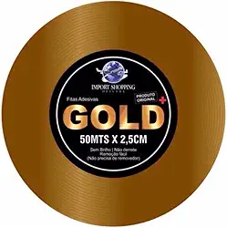 Fita Protese Capilar 50m Larga 2,54cm Dupla Face Amarela Não Derrete
