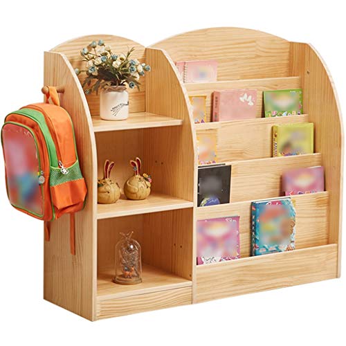 Librerie Libreria per Bambini 6 Anni in Legno Massello,Armadi da Terra per Uso Domestico,Espositore per Libri E Giornali della Scuola Materna (Color : Beige, Size : 140 * 86 * 30cm)
