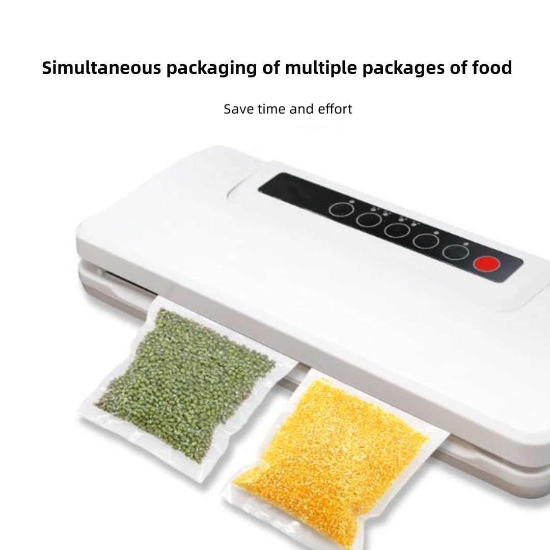 Petite machine d'emballage sous vide alimentaire, puissante machine à sceller sous vide et à sceller les sacs, prolonge la durée de conservation de vos aliments, avec 10 sacs (noir)