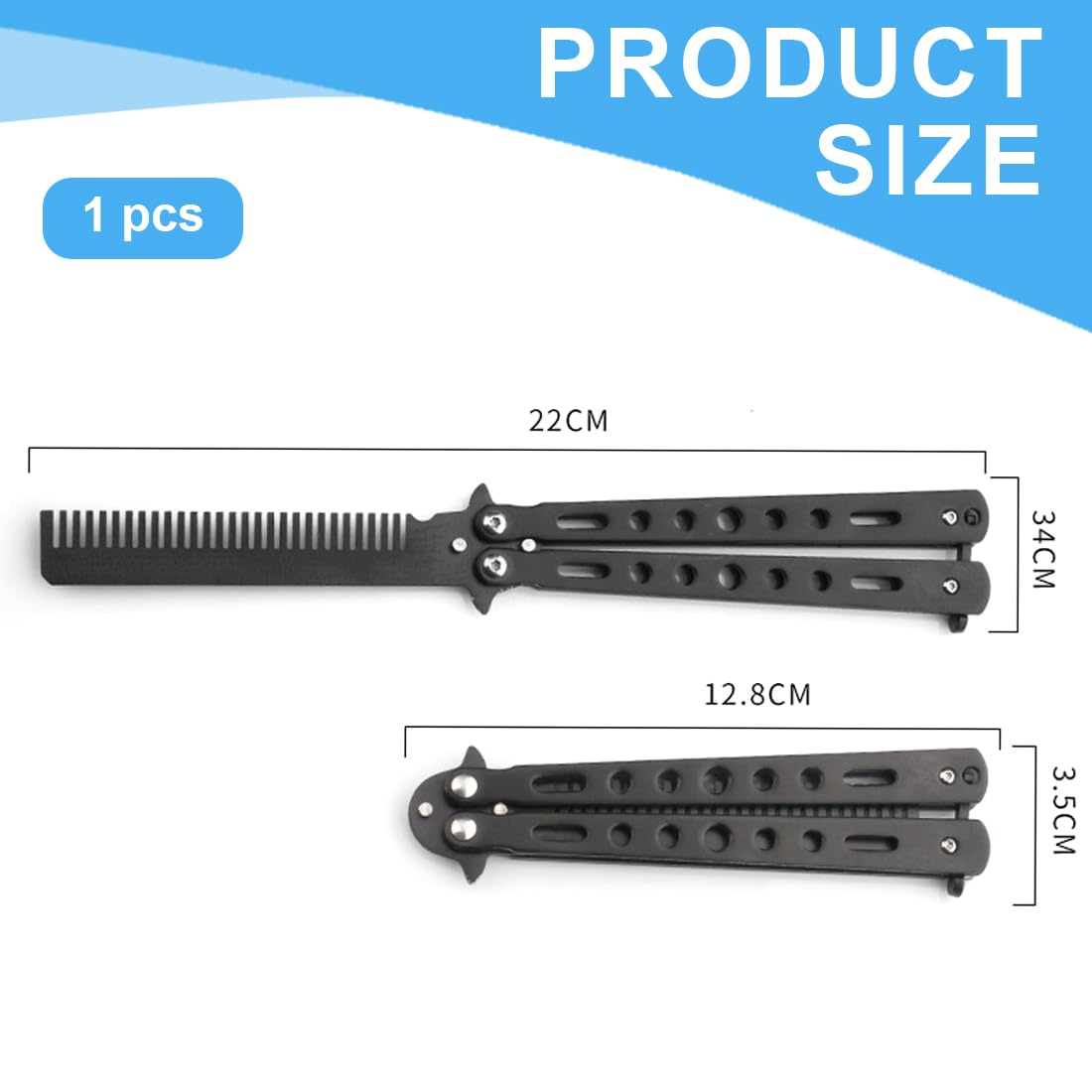 GXGM Peine de Mariposa de Metal Plegable con Botón Automático para Cabello Hombres 1 Pieza