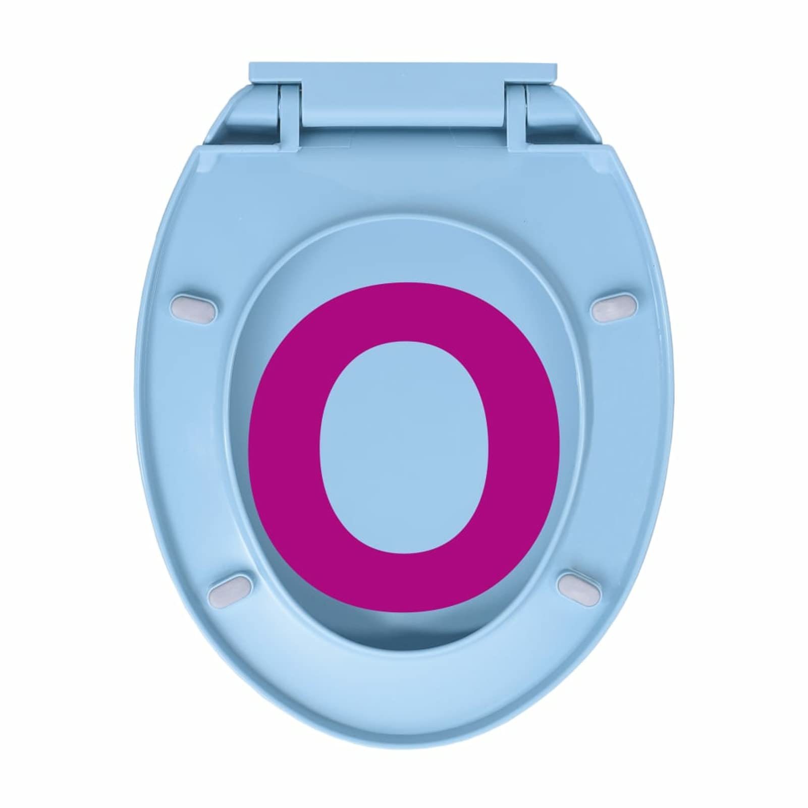 Tapa de váter con cierre suave desenganche rápido, JUNZAI Tapa Wc, Tapa De Inodoro, Asiento Wc, Tapadera Wc, Tapa Water, Recambios Inodoro, ovalada azul