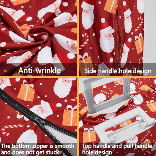 CREATCABIN Luggage Cover Suitcase Cover Travel Trunk Protector with Zipper Adjustable Elastic Band Suitcase Lid Letter M Flower for Transportation Fit 26-29 Inch Luggage Protection4