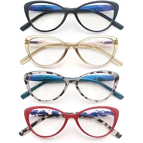 HAPJOYS Cat Eye Reading Glasses Women Blue Light Blocking Ladies Cute Cateye Readers +3.0 Stylish Lightweight Cheaters 4 Pack Cover
