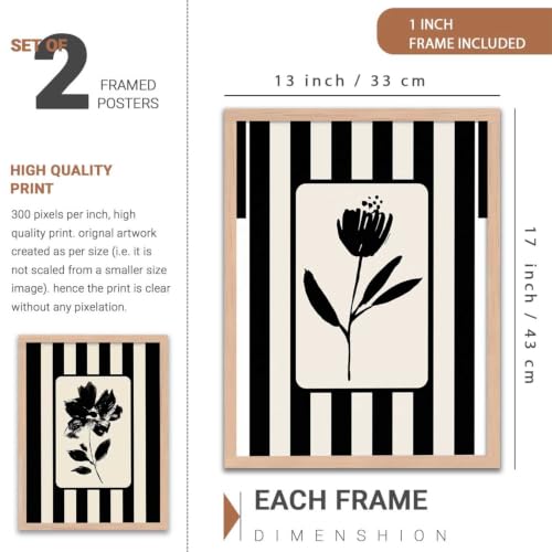 Image of kotart Decorative Modern Wall Art Home Decor Painting With Frame For Living Room Bed Room Hotel Wall Decor Digital Reprint Set of 2 (13X17 inch)