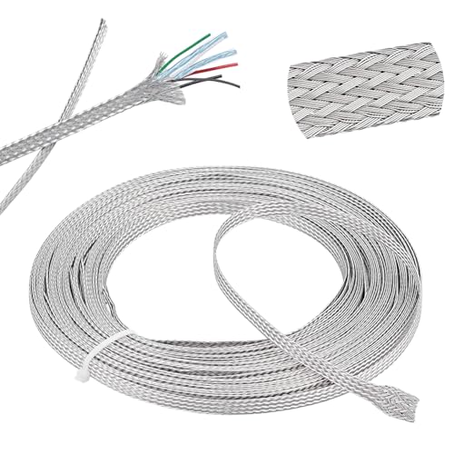 Cinta trenzada de acero inoxidable NBEADS de 10 metros para blindaje y protección de cables