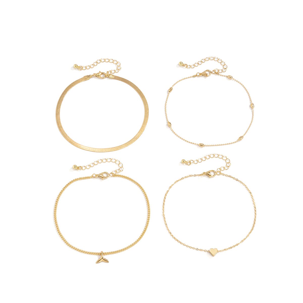 Aaishwarya Layered Chains of Anklet 4 Piece Set Gold plated Alloy For Women And Girls|Valentine gift for Girlfriend, Wife (B09ZJ9234G) Amazon Price History, Amazon Price Tracker