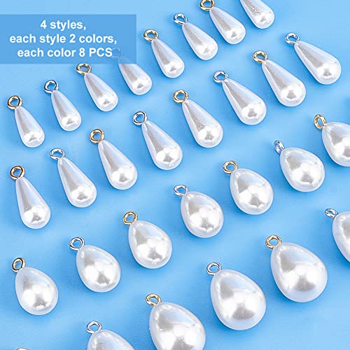 PH PandaHall 64pcs Teardrop Pearl Pendants - Image 4