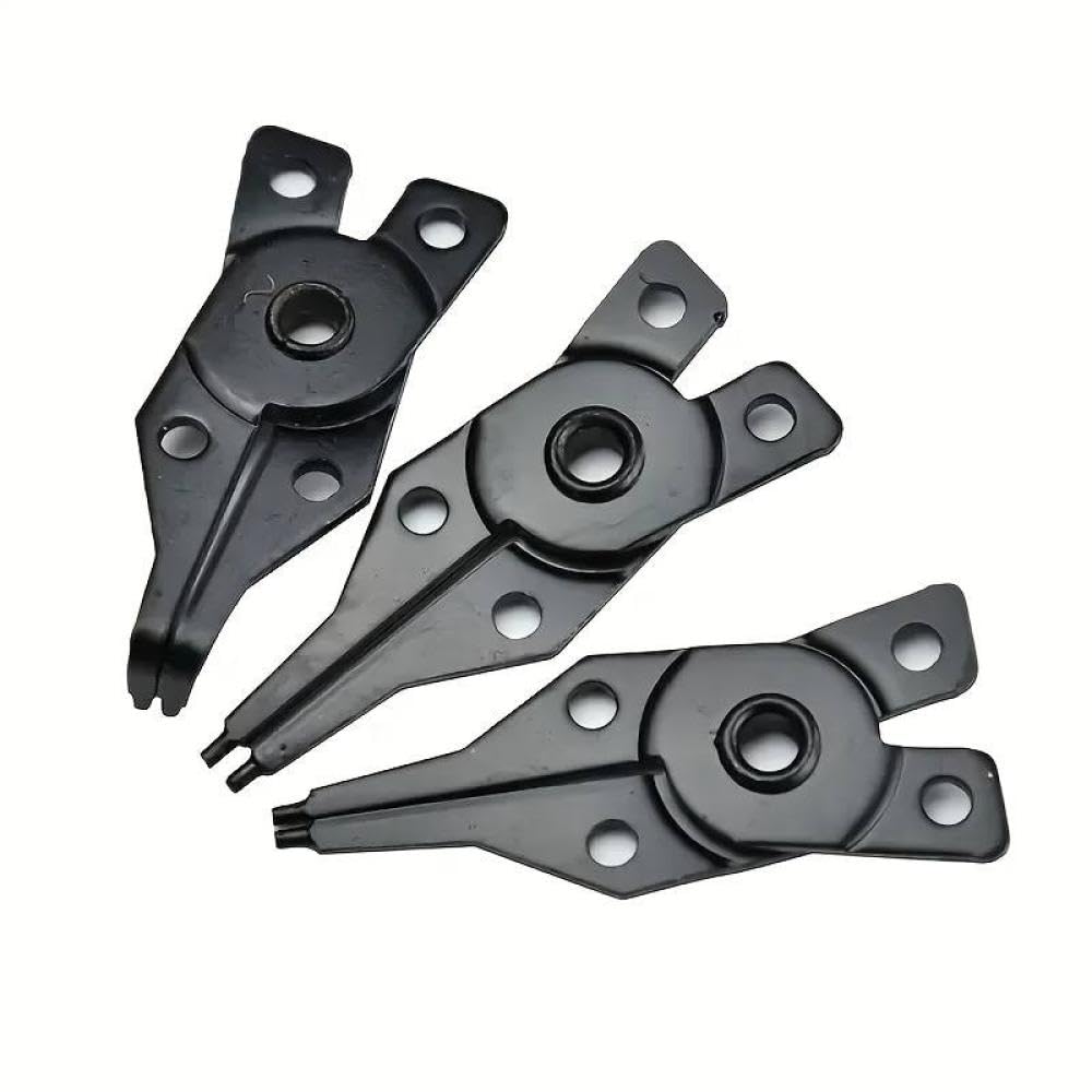 Juego de alicates de anillo a presión 4 en 1 con cabezales intercambiables para extracción e instalación de círculos, compatible con herramientas de anillo de retención estándar, kit de herramientas