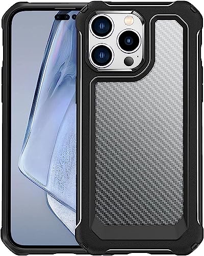 Coque iPhone 14 Pro Max et 14 Plus noire en fibre de carbone fine
