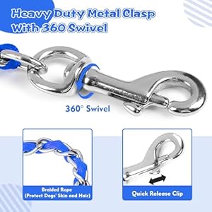 Heavy-Duty-Metal-Dog-Leash-Chew-Proof-Dog-Chain-Leash-with-Comfortable-PU-Leather-Padded-Handle-Metal-Chain-and-Nylon-Rope-Dog-Leash-for-Small-Medium-Dogs-Walking-Training-4ft-30mm-Blue - Cucciolini Doodles   Heavy-Duty-Metal-Dog-Leash-Chew-Proof-Dog-Chain-Leash-with-Comfortable-PU-Leather-Padded-Handle-Metal-Chain-and-Nylon-Rope-Dog-Leash-for-Small-Medium-Dogs-Walking-Training-4ft-30mm-Blue