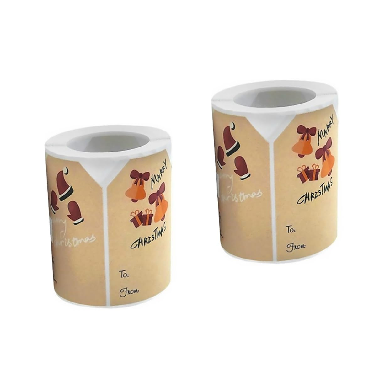 MAGICLULU 2rotoli Etichette Natalizie Carta Kraft Per Regali Adesivi Decorativi Motivi Natale Renne Per Decorazioni e Regali Natale