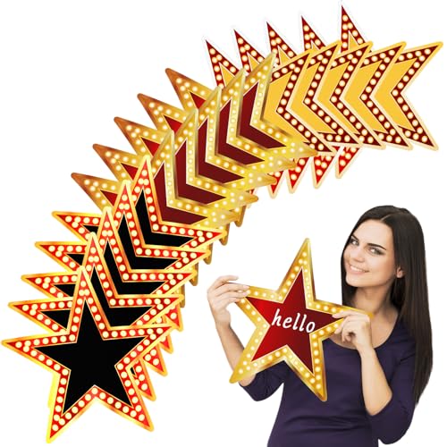 Geosar 48 Pcs Movie Star Cardboard Red Carpet Awards Night Cutouts Confetti Cutouts for Bulletin Board Movie Party Decoration Supply Wall (11 Inch)