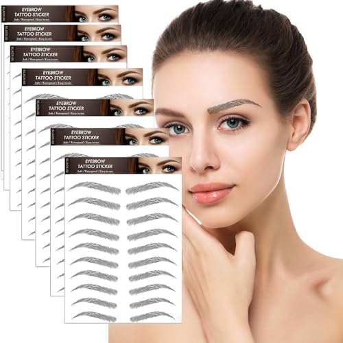 AWAVM 77 Pares de Pegatinas de Cejas Tatuaje Tatoo 3D Naturales Cejas Adhesivas Auténticas con Forma De Cabello Impermeable Larga Duración para Mujer Hombre Unisex Maquillaje ﻿ (Black-08)