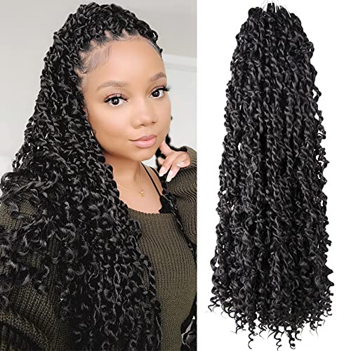 24 Inch Kai Twists Crochet Hair 8 Packs Pre-looped Mini Passion Twist Pre-twisted Long Soft Bohemian Twist Crochet Braids With Curly End (1#)