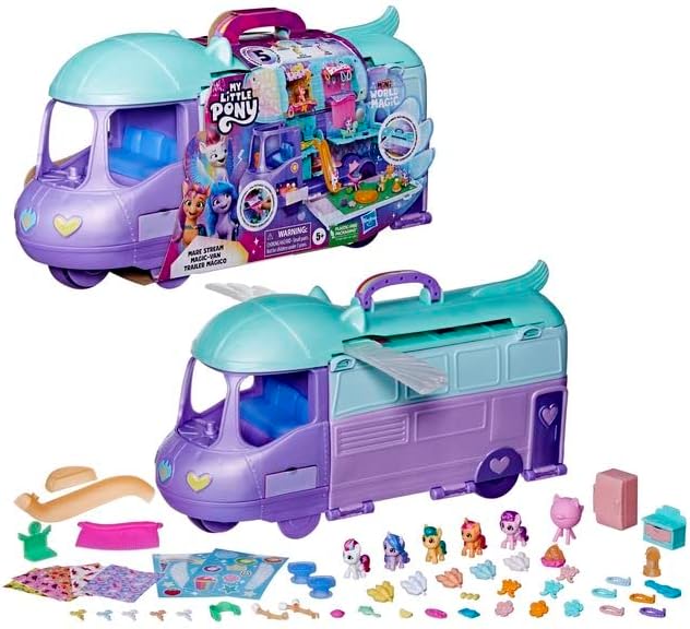 My Little Pony Magic-Van: Coffret Créatif Camping-Car avec 5 poneys, 60 accessoires et fonctions uniques! - Description
