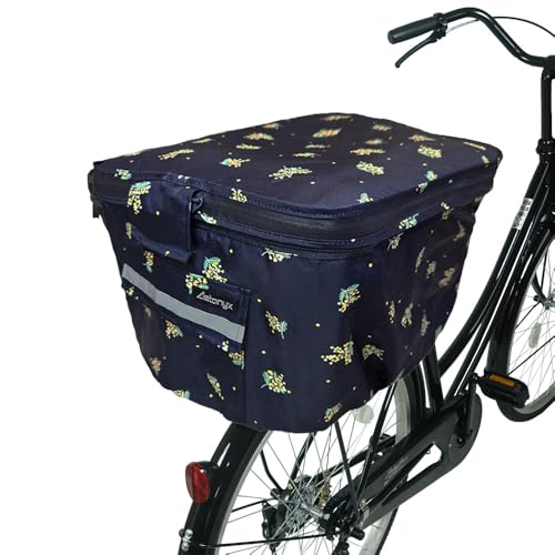 AETONYX 自転車後かごカバー 2段式 大容量 防水 撥水 止水ファスナー 後ろ カバー MY-170 (ミモザ)の商品画像（Amazon）