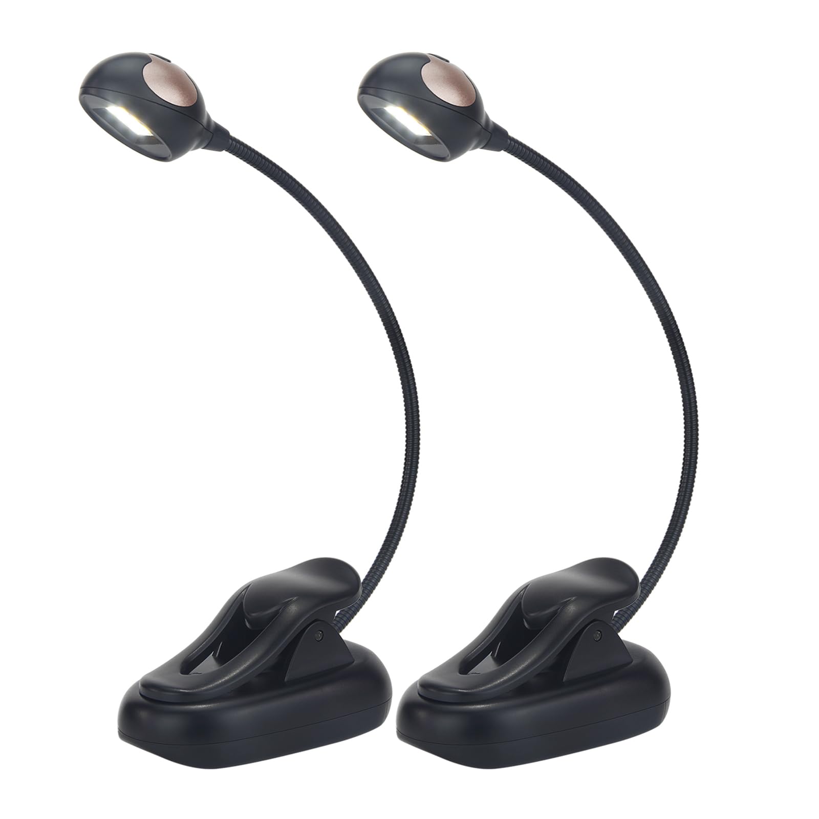LED Flexible Book Light for Reading in Bed,Battery Operated Book Reading Light, Wireless Book Reading Lamp Clip Light for Reading Books in Bed(3 Color Temperatures, 2pk in Black)