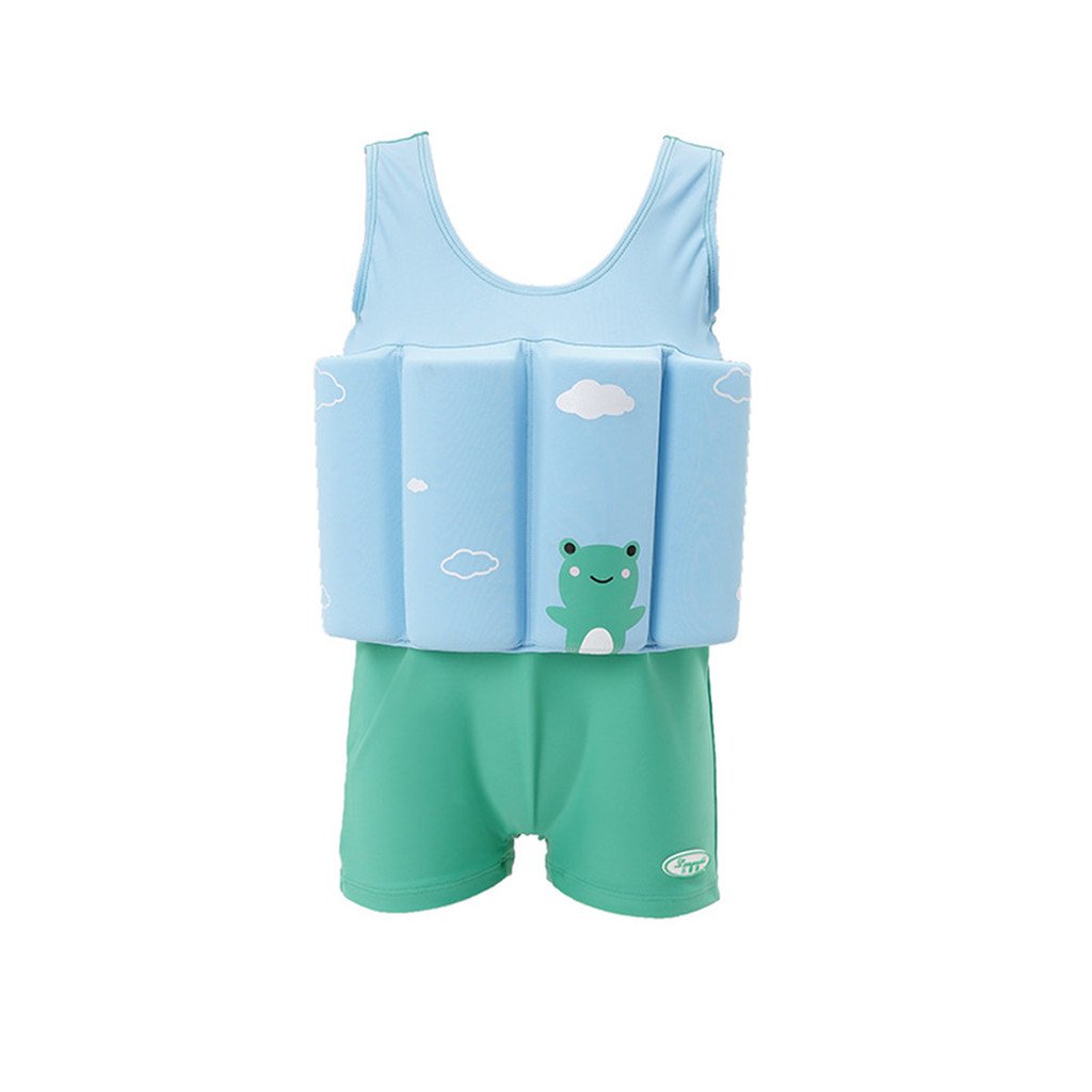 Toddler Kids One-Piece Float Swimsuit with Adjustable Buoyancy UPF 50+ Sun Protection for Beach Pool Boys Girls