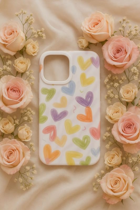 Image of COVERLY for iPhone 15 Pro Max 3D Colorful Vibrant Doodle Phone Case, Luxury Texture Trendy Retro Cute Girly Sexy Artistic Stylish Design -Aesthetic Shades Princess Cover for Apple iPhone 15 Pro Max