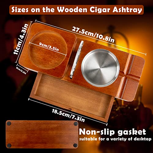 image for MDCGFOD Cigar Ashtray Coaster Whiskey Glass Tray and Cigar Holder, Woo