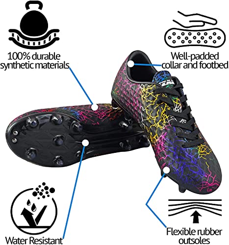 Vizari Kid's Zodiac Jr Fg Firm Ground Outdoor Soccer Cleats/Shoes For Boys And Girls (Black, Little Kid 1.5) #TOP2