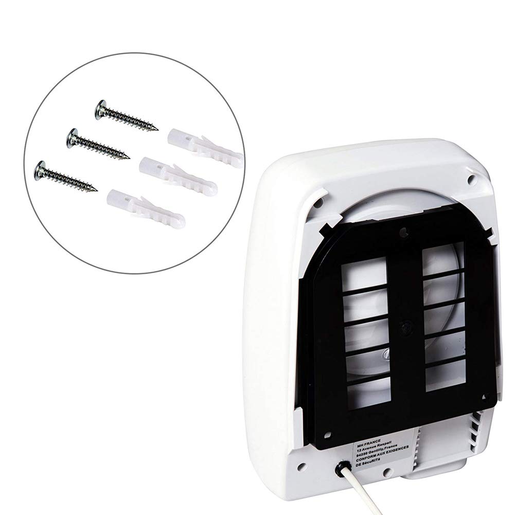 Bakaji - Secador de manos automático eléctrico - Ideal para hoteles, baños públicos - Secador de aire caliente de pared con sensor fotocélula - 1000W de potencia
