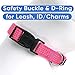 Pawtitas Reflective Pink Puppy or Dog Collar, Medium