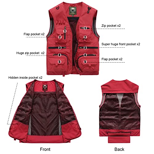 AUBIG Gilet da Esterno da Uomini Gilet Cargo