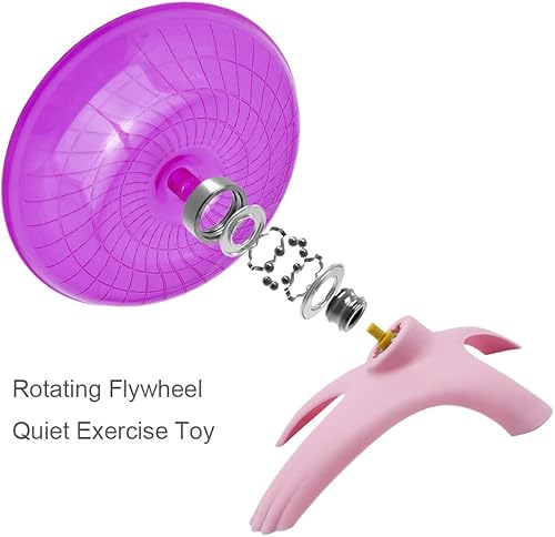 Miniatura 4 de Litewoo Rueda de hámster, platillo volador, silencio muy giratorio, para ratón, ratón, ratón, ratón, hámster enano y otros animales pequeños (rojo