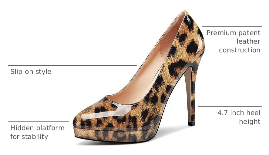 Image of Castamere Womens High Heels Platform Pumps Slip-on Stilettos 12CM Heel Office Dress Shoes