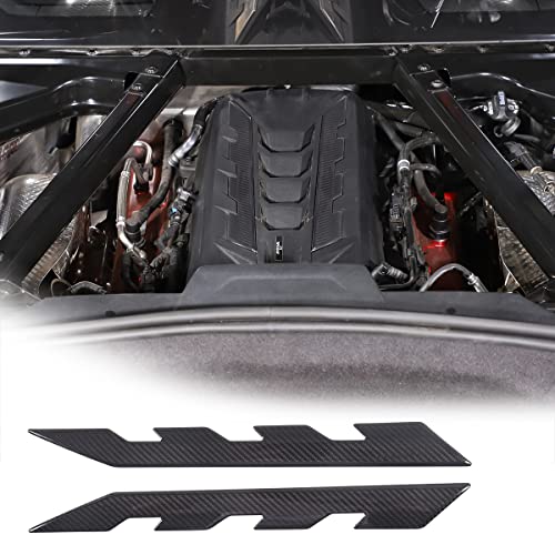 Image of Sekhyna Engine Bay Panel Cover Trim 2PCS Compatible with Corvette C8 Stingray 2020-2025 Engine Cover Left Right Protective High Temperature Resistance Cover Trim Accessories (Real Carbon Fiber)